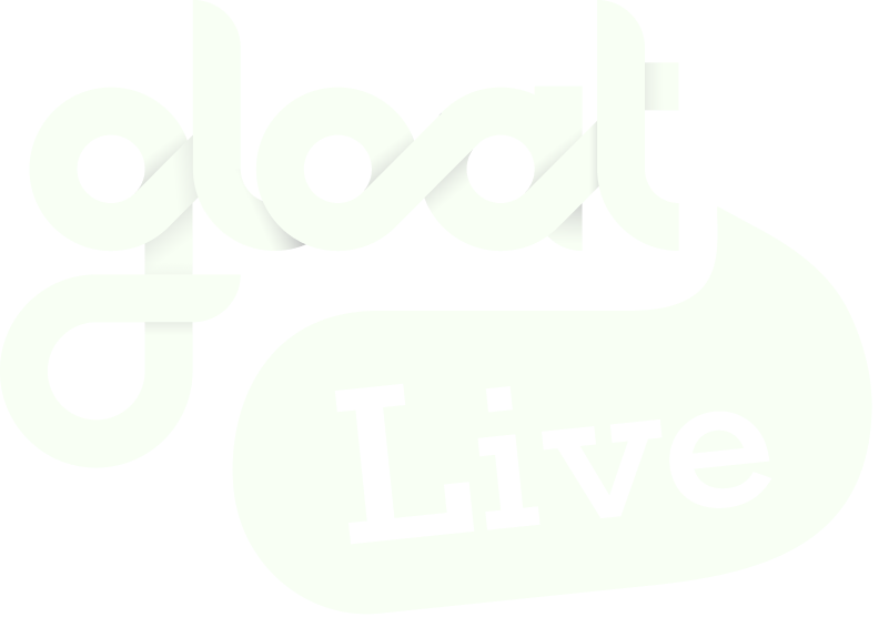 Gloat live 2021 white logo